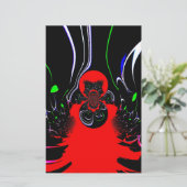 万華鏡のように千変万化するパターンフルードアートプリント 便箋 (スタンド正面)