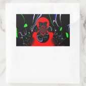 万華鏡のように千変万化するパターンフルードアートプリント 長方形シール (バッグ)