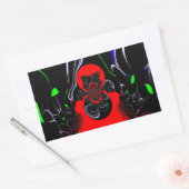 万華鏡のように千変万化するパターンフルードアートプリント 長方形シール (封筒)