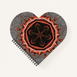 万華鏡のように千変万化するパターンフレイムスハートスパイラルノート ノートブック