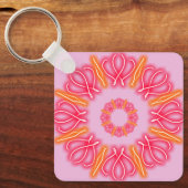 万華鏡のように千変万化するパターンプリント キーホルダー (正面)