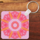 万華鏡のように千変万化するパターンプリント キーホルダー (裏面)