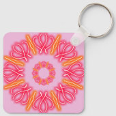 万華鏡のように千変万化するパターンプリント キーホルダー (裏面)