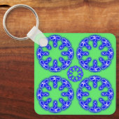 万華鏡のように千変万化するパターンプリント キーホルダー (正面)