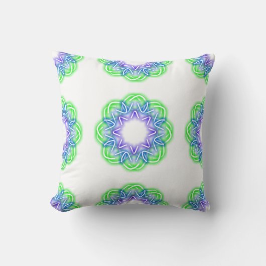 万華鏡のように千変万化するパターンプリント クッション (正面)