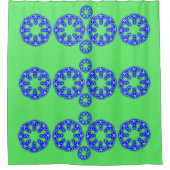 万華鏡のように千変万化するパターンプリント シャワーカーテン (正面)