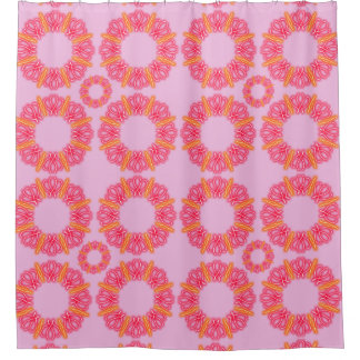 万華鏡のように千変万化するパターンプリント シャワーカーテン