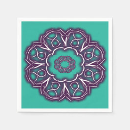 万華鏡のように千変万化するパターンプリント スタンダードカクテルナプキン