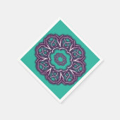 万華鏡のように千変万化するパターンプリント スタンダードカクテルナプキン (角)