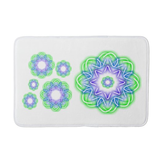 万華鏡のように千変万化するパターンプリント バスマット (正面)