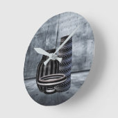 万華鏡のように千変万化するパターンプリント ラウンド壁時計 (傾斜)