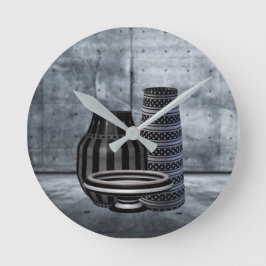 万華鏡のように千変万化するパターンプリント ラウンド壁時計