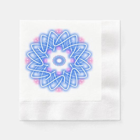 万華鏡のように千変万化するパターンプリント 縁ありカクテルナプキン (正面)