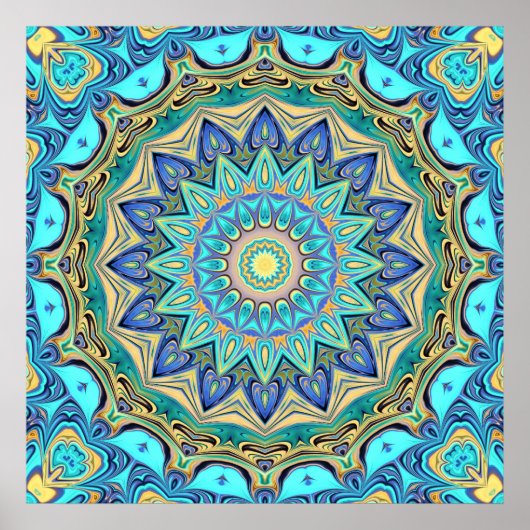 万華鏡のように千変万化するパターンポスター ポスター (正面)