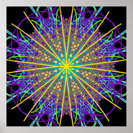 万華鏡のように千変万化するパターンマンダラアートエナジーフラワーポスター ポスター