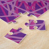 万華鏡のように千変万化するパターンマンダラアートフラワーピンクパープル ジグソーパズル (側面)