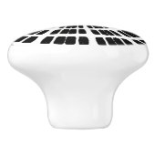 万華鏡のように千変万化するパターンマンダラセラミックノブ白黒 セラミックノブ (側面)