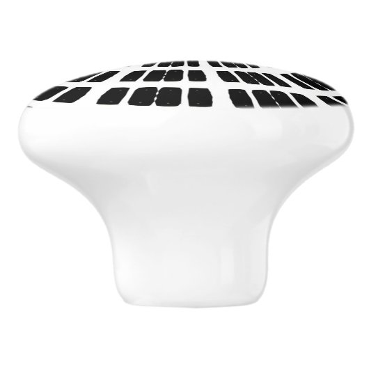 万華鏡のように千変万化するパターンマンダラセラミックノブ白黒 セラミックノブ (側面)