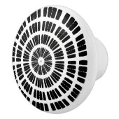 万華鏡のように千変万化するパターンマンダラセラミックノブ白黒 セラミックノブ (右)