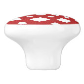 万華鏡のように千変万化するパターンマンダラセラミックノブ赤い白 セラミックノブ (側面)