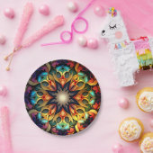 万華鏡のように千変万化するパターンマンダラフラワーデザイン-23091 ペーパープレート (パーティー)