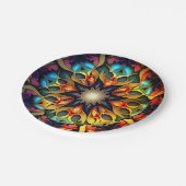 万華鏡のように千変万化するパターンマンダラフラワーデザイン-23091 ペーパープレート (アングル)