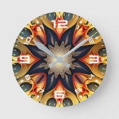 万華鏡のように千変万化するパターンマンダラフラワーデザイン-23091 ラウンド壁時計 (正面)