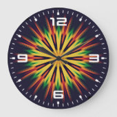 万華鏡のように千変万化するパターンマンダラフラワー–21855 ラージ壁時計 (正面)