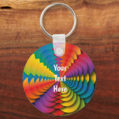 万華鏡のように千変万化するパターンメッセージキーリング キーホルダー (正面)