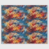 万華鏡のように千変万化するパターンモザイク：ステンドグラスインスパイア ラッピングペーパー (フラット)