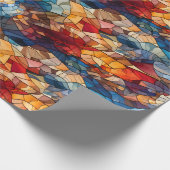 万華鏡のように千変万化するパターンモザイク：ステンドグラスインスパイア ラッピングペーパー