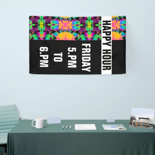 万華鏡のように千変万化するパターンモザイクV +あなたのアイディア 横断幕 (トレードショー)