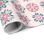 万華鏡のように千変万化するパターンユレイタイド:魅惑的なクリスマスモザイク ラッピングペーパー (ロールコーナー)