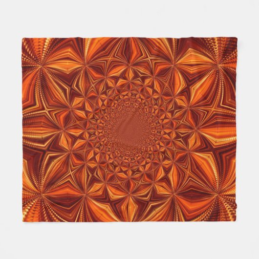 万華鏡のように千変万化するパターンレッドデジタル紙-28503 フリースブランケット (正面(横))
