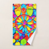 万華鏡のように千変万化するパターン交響楽団 バスタオルセット (ハンドタオル)