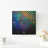 万華鏡のように千変万化するパターン壁時計 スクエア壁時計 (ホーム)