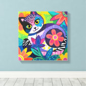 万華鏡のように千変万化するパターン子猫 キャンバスプリント (インサイチュ (ウッドフロア))