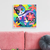 万華鏡のように千変万化するパターン子猫 キャンバスプリント (インサイチュ (リビング))