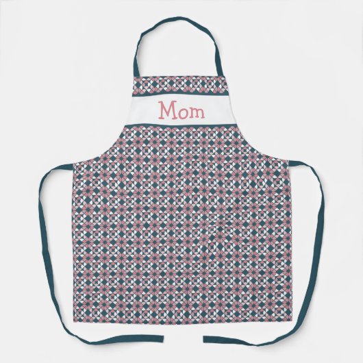 万華鏡のように千変万化するパターン幾何学的パターンピンク エプロン (正面)