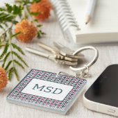 万華鏡のように千変万化するパターン幾何学的パターンピンク キーホルダー (正面右)