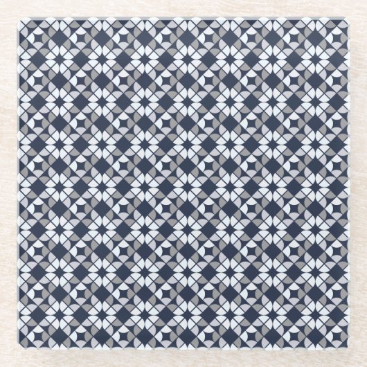 万華鏡のように千変万化するパターン幾何学的パターン ガラスコースター (正面)