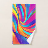 万華鏡のように千変万化するパターン抽象芸術バーストアートワーク バスタオルセット (ハンドタオル)