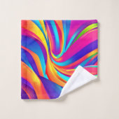 万華鏡のように千変万化するパターン抽象芸術バーストアートワーク バスタオルセット (ウォッシュタオル)