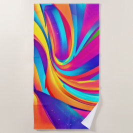 万華鏡のように千変万化するパターン抽象芸術バーストアートワーク ビーチタオル