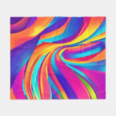 万華鏡のように千変万化するパターン抽象芸術バーストアートワーク フリースブランケット (正面(横))