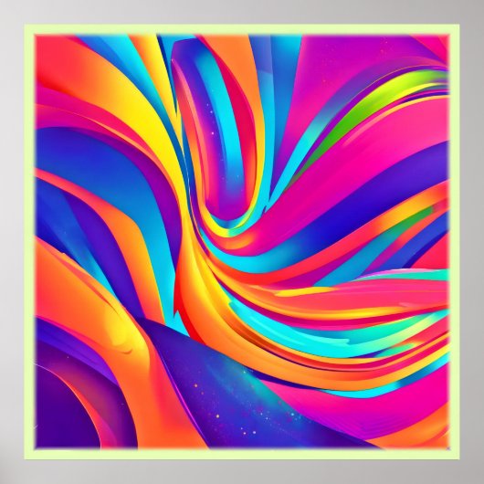 万華鏡のように千変万化するパターン抽象芸術バーストアートワーク ポスター (正面)