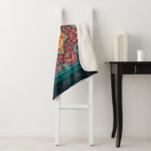 万華鏡のように千変万化するパターン数々の色の美しい花柄 シェルパブランケット (インサイチュ)