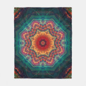 万華鏡のように千変万化するパターン数々の色の美しい花柄 フリースブランケット (正面)