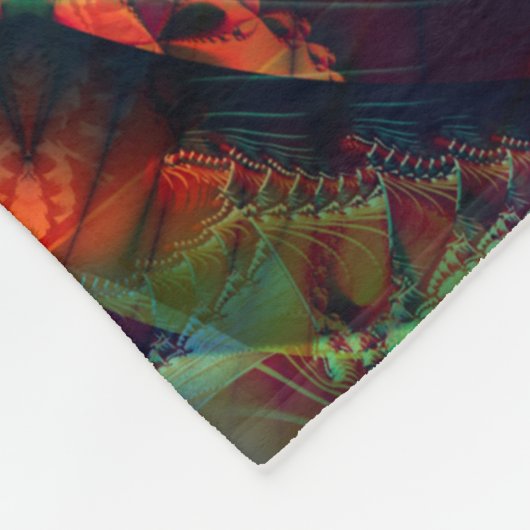 万華鏡のように千変万化するパターン数々の色の美しい花柄 フリースブランケット (角)