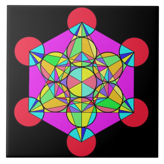 万華鏡のように千変万化するパターン星 タイル (正面)